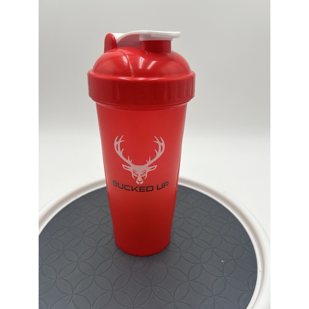Bucked Up Red Protein Shaker Bottle 28 oz Perfect Shaker BPA Free Cup